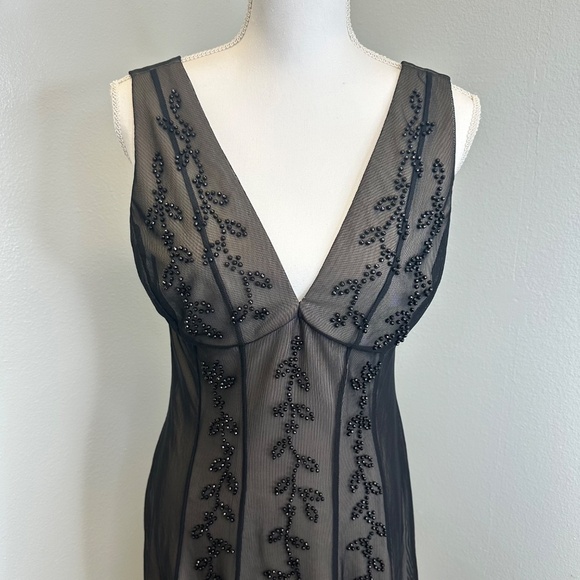 J.R. Nites Vintage Beaded Y2K 2 Layer Evening Dress Size 8 - Picture 4 of 7
